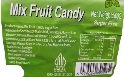Yabil Mix Fruit Candy Sugar Free 500g