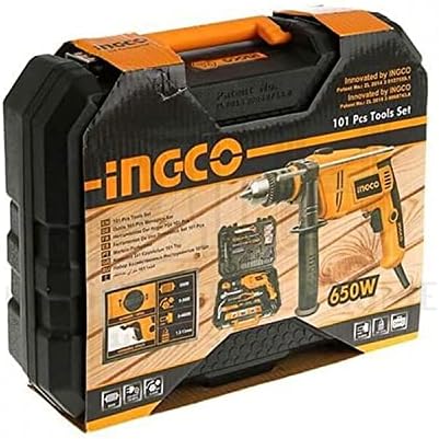 Ingco 650W Hammer Drill + 101 Piece Tool Set - HKTHP11021