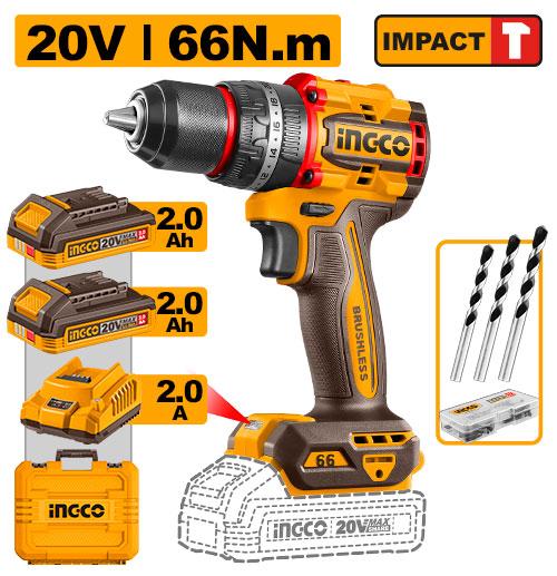 Ingco Compact Brushless Cordless Impact Drill - CIDLI20668