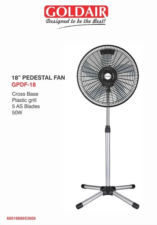 Goldair 18″ Pedestal Fan -GPDF-18