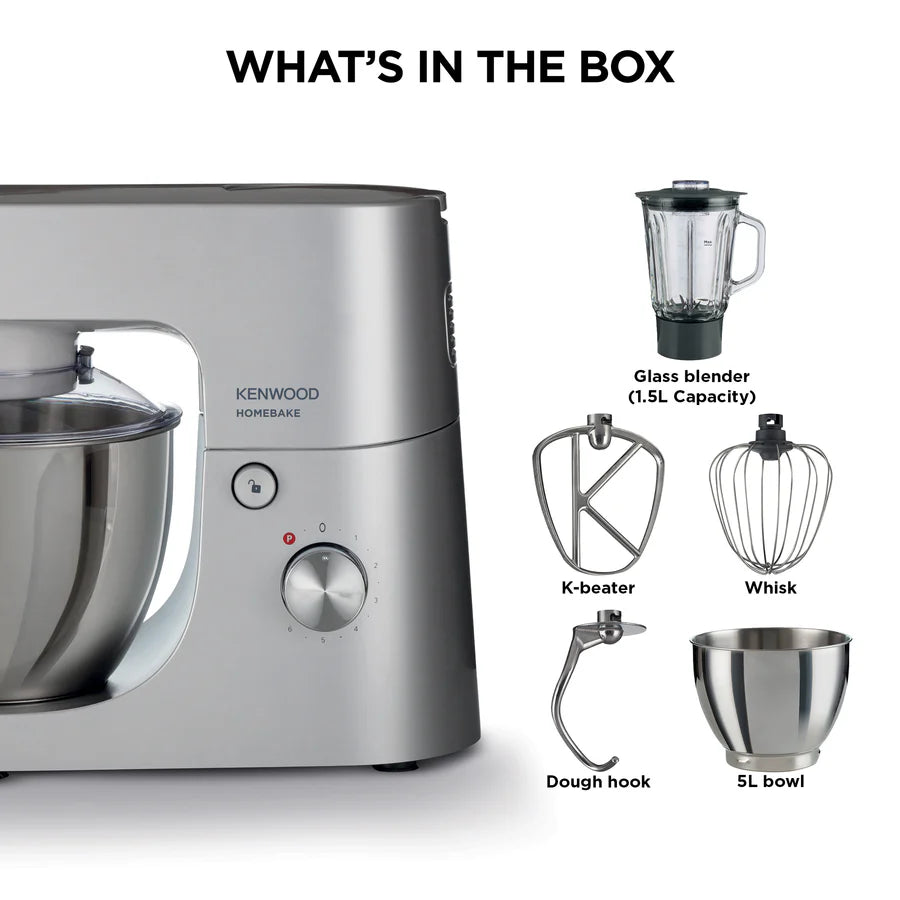 Kenwood - HomeBake Stand Mixer with Blender 1000W Silver - KHH01.120SI
