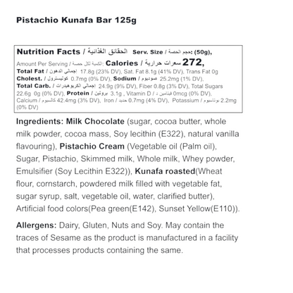 Vocca Pistachio Kunafa In Milk Chocolate Bar - 125g