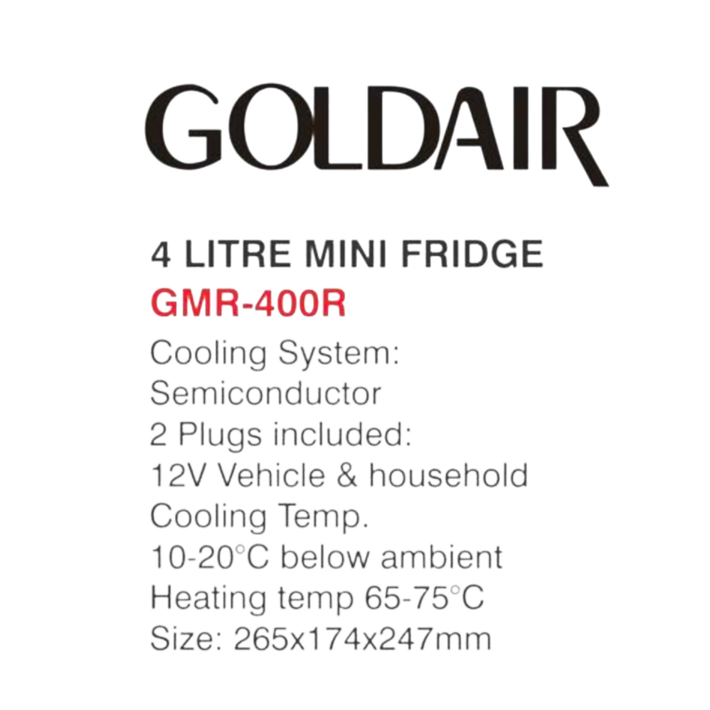 Goldair 4L Single Door Mini Fridge Red