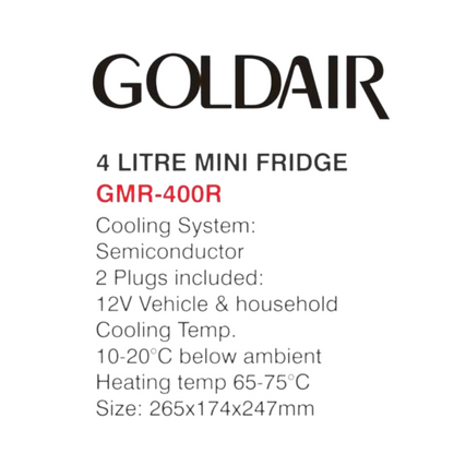 Goldair 4L Single Door Mini Fridge Red