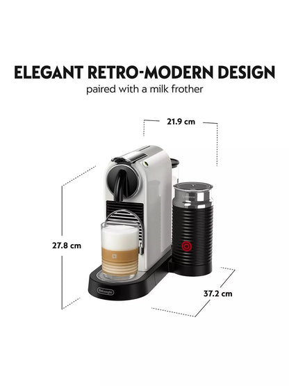 Nespresso Citiz Automatic Espresso Machine With Aeroccino Milk Frother - White