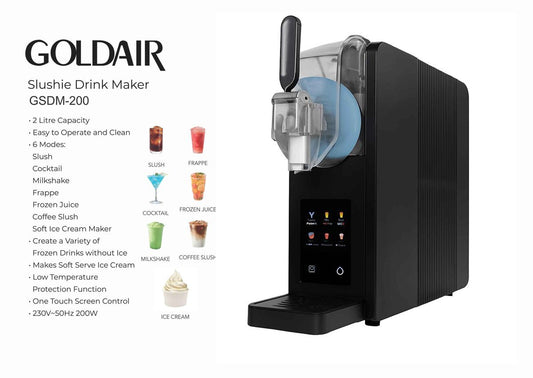 Goldair Slushie & Soft Serve Drink Maker (Model GSDM-200)